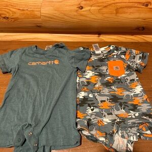 Carhartt Green and Orange Kids Bodysuits